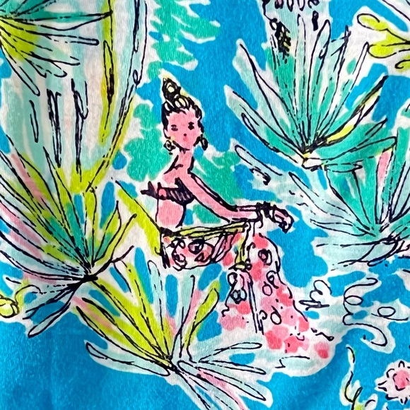 Lilly Pulitzer Jungle Glam Blue Toile Print Tropical Tee Top Size XS - Picture 4 of 12